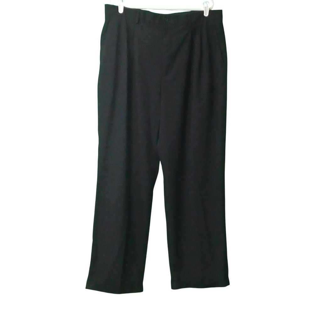 Claiborne Mens Black Pleated Dress Pants 38x32 Straight Leg‎ MERU3116 Stretch